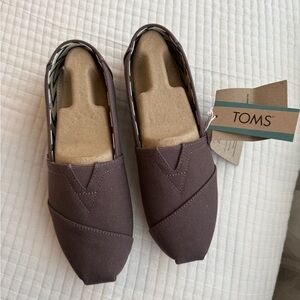 TOMS Grey Canvas Slip-Ons